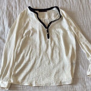 The Limited Cream Blouse with Black Trim